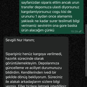 Sipariş Gecikmesi Ve Yetersiz İletişim Sorunu
