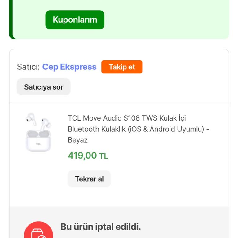 İptal Edilen Siparişin Ücreti Hala İade Edilmedi