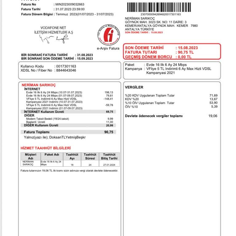 Vodafone Net Şikayeti