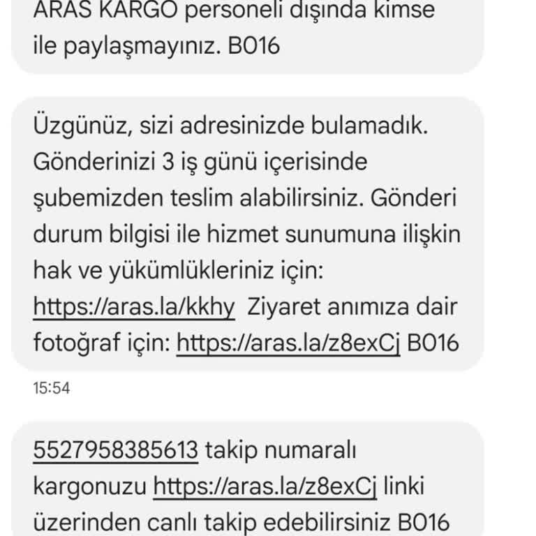 Aras Kargo'nun Yanıltıcı Teslimat Bildirimi Ve Yetersiz Müşteri Hizmeti