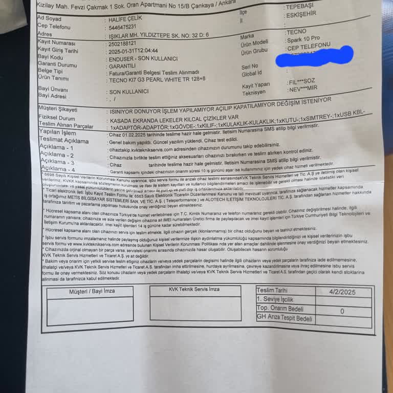 Tecno Spark 10 Pro'da Sürekli Donma Ve Müşteri Hizmetlerine Ulaşamama Sorunu