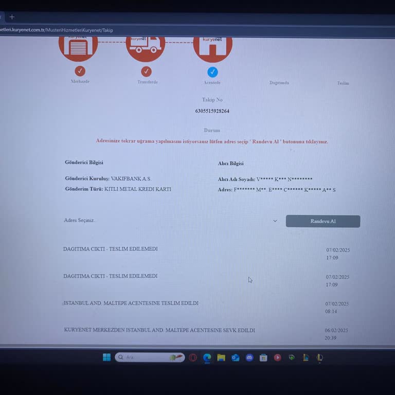 Kuryenet'in Yanıltıcı Adres Bildirimi