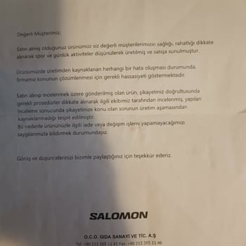 Salomon Ayakkabının Hızla Eriyen Tabanı Ve Değişim Talebi