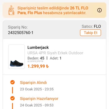 FLO'dan Aldığım Ürün Kargoda Kayboldu