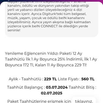 Digiturk'ten Sürekli Taahhüt Hatırlatma Mesajları