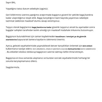 Kayıp Bagaj Ve Geciken Tazminat Süreci