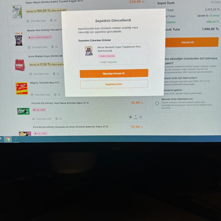 Migros Sanal Market'te Kedi Kumu İndirim Sorunu