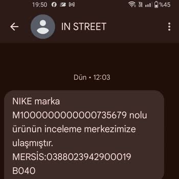 In Street Mağazasından Aldığım Ayakkabının Kalitesizliği