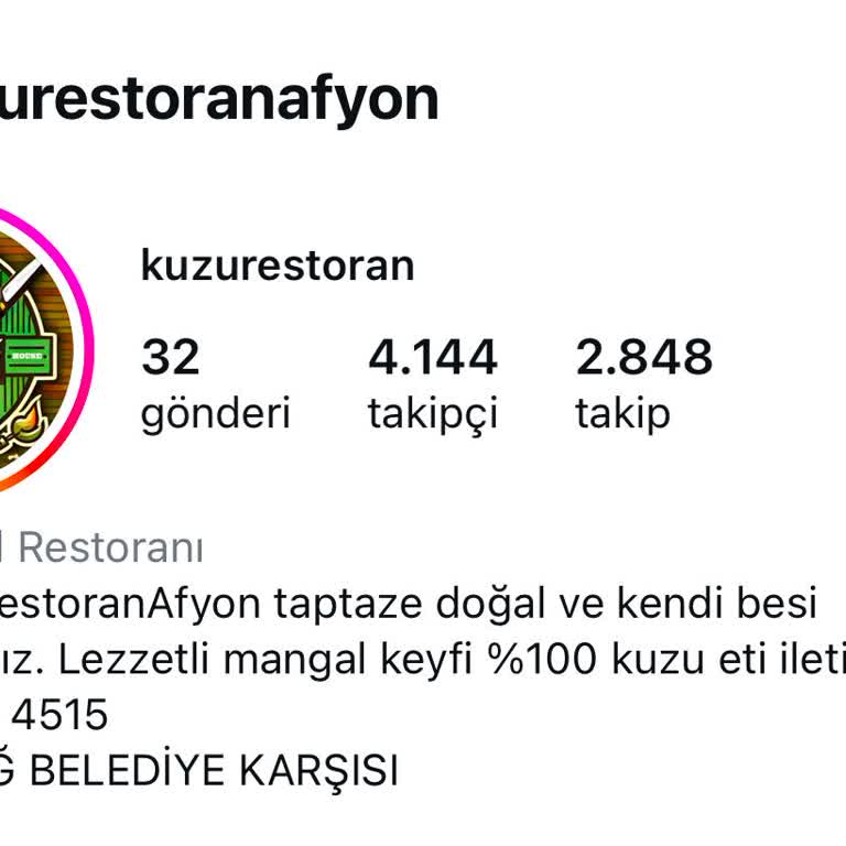 Kuzu Restoran (Afyonkarahisar)'ın Yüksek Ücretlendirme Yapması