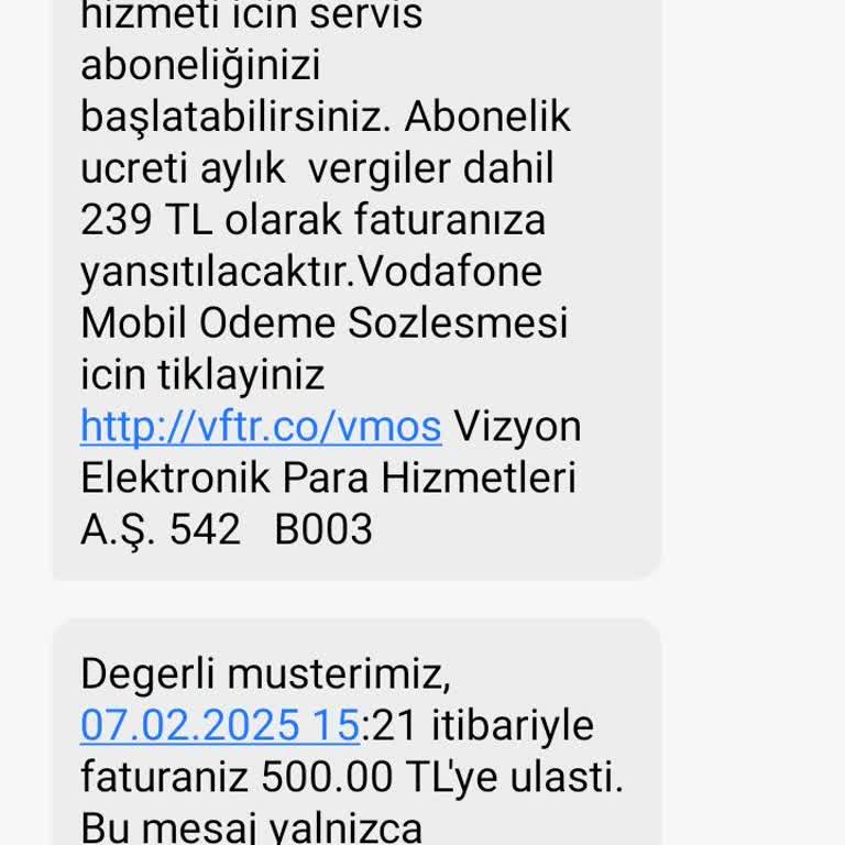 Vodafone Abonelik Sorunu Ve İade Talebi