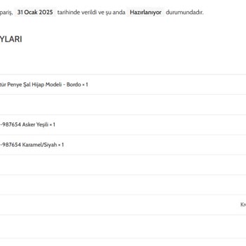 Organik Scarf'tan Sipariş Verdim Ürünler Hâlâ Gelmedi