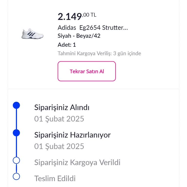 Siparişin Kargoya Verilmemesi