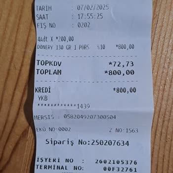 Yanık Döner Ve İlgisiz Hizmet Deneyimi