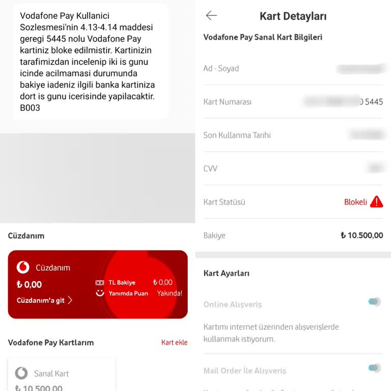 Vodafone Pay Kart Blokesi: Acil Çözüm Bekliyorum!