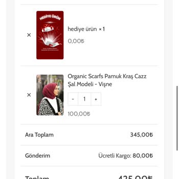Organic Scarfs Yanıltıcı Kargo Ücretsiz İfadesi