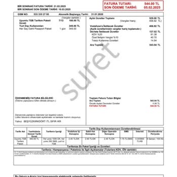 Vodafone Yurt Dışı İnternet Ücreti Sorunu