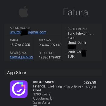 İzinsiz Satın Alım Ve İade Talebi