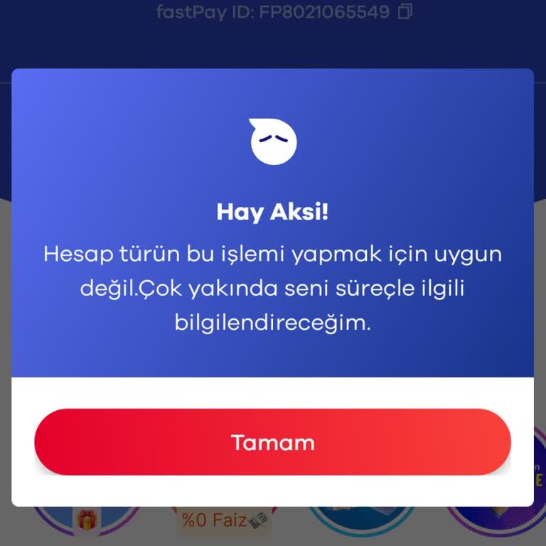 Fast Pay'de Para Ekleyememe Sorunu