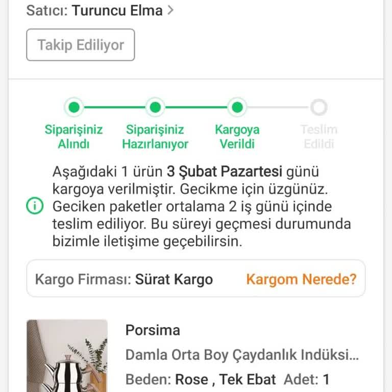 Turuncu Elma Kargo Teslimatında Gecikme Ve İade Talebi
