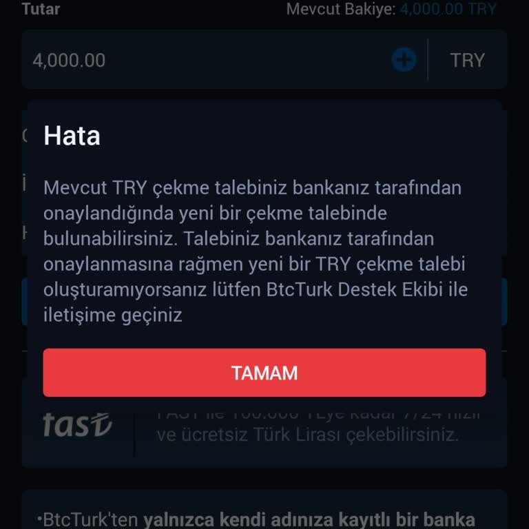 BTC'den Çekim Talebine Yanıt Yok