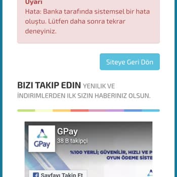 GameSatış Bakiye Yükleme Sorunu