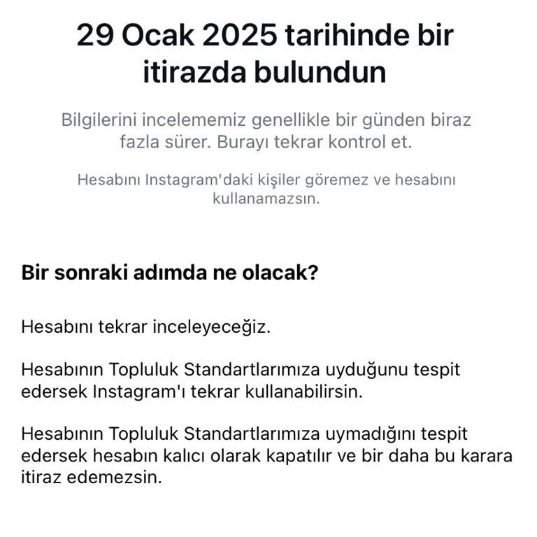 Instagram Hesaplarımın Aniden Kapanması Ve Geri Dönüş Eksikliği