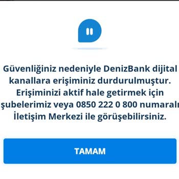 Denizbank Mobil Bankacılık Erişim Sorunu