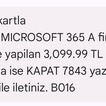 Bilgim Dışında Yapılan Microsoft İşlemi