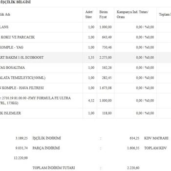 Ford Servisinde Hayal Kırıklığı: Eksik Ve Pahalı Hizmet