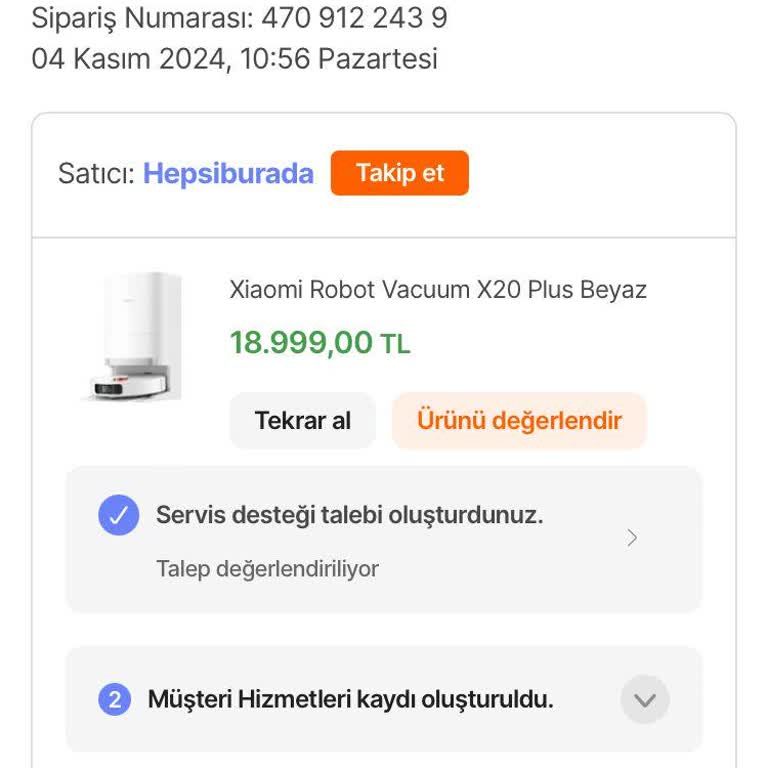 Xiaomi X20+ Robot Süpürge Servis Süreci Uzadı