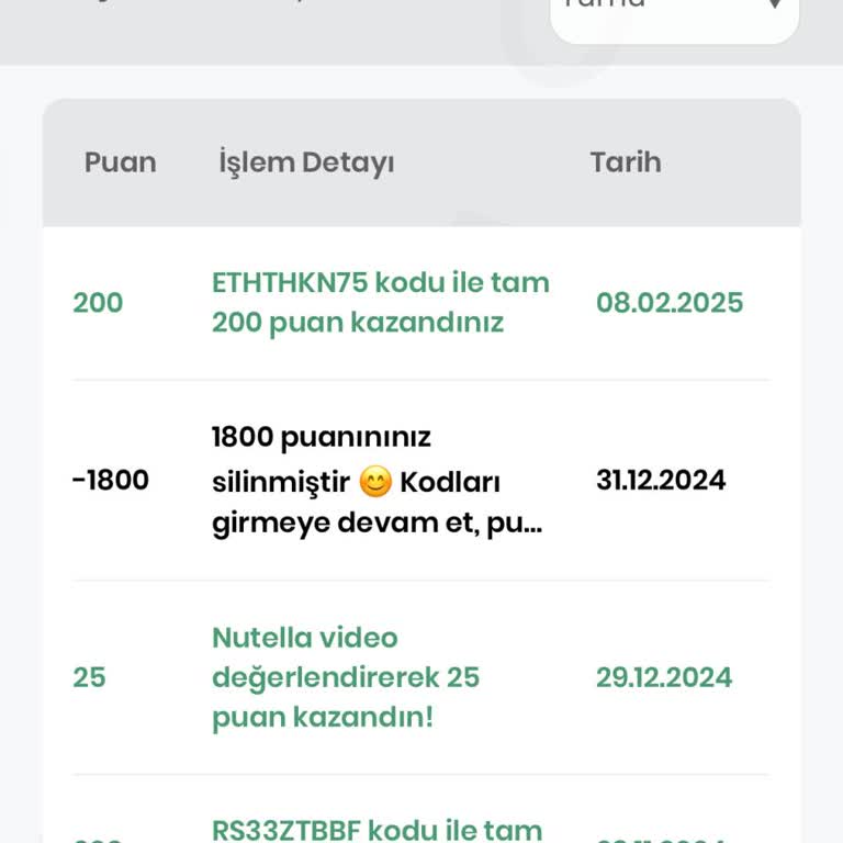 Nutella Uygulaması Puanlarımı Kullanmama İzin Vermiyor