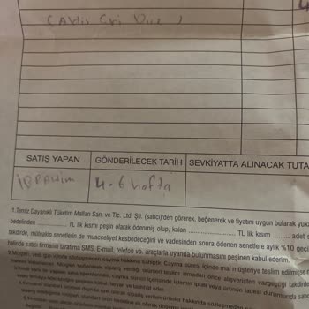 Geciken Teslimat Ve Ayıplı Ürün Sorunu