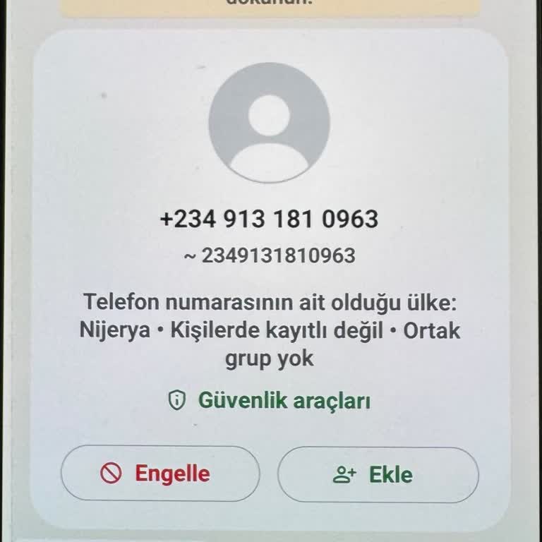 Bilinmeyen Numaradan Gelen Mesaj Ve Güvenlik Endişesi