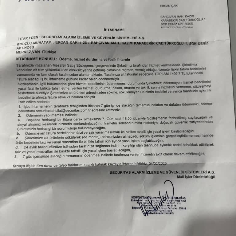 Hizmet Alınmadan Tahsil Edilen Ücret Ve Haksız İhtarname