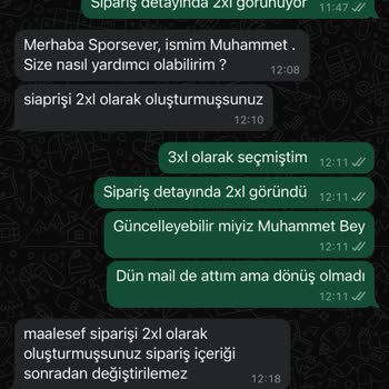 Beden Değişikliği Ve Sipariş İptali Sorunu