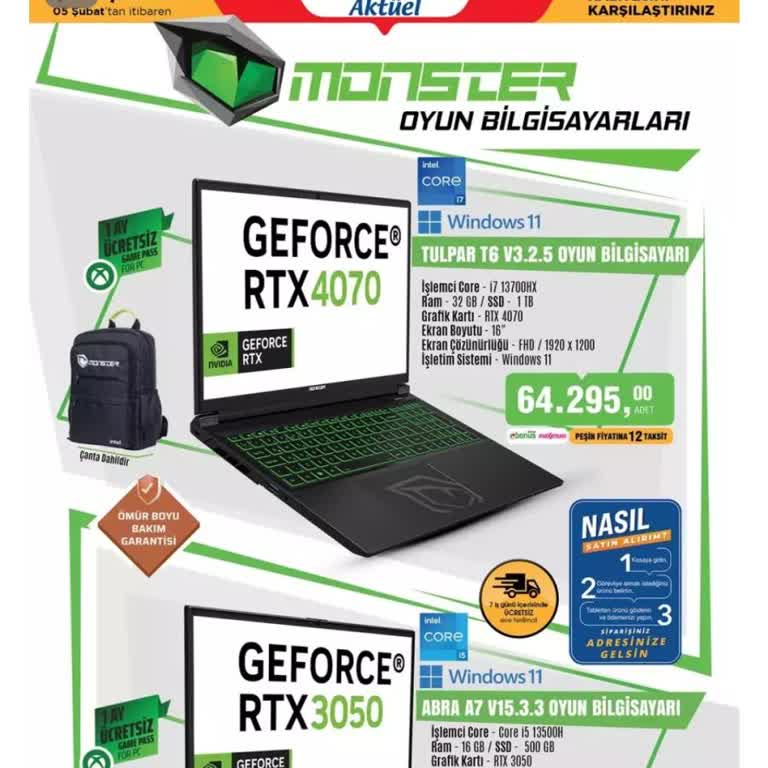 BİM'de Monster Laptop Stok Sorunu