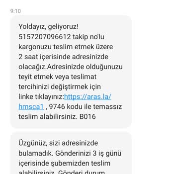 Aras Kargo'nun Yanlış Teslimat Bildirimi Sorunu