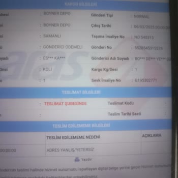Aras Kargo Teslimat Sorunu Ve Yanıltıcı Bilgilendirme