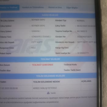 Aras Kargo Teslimat Sorunu Ve Yanıltıcı Bilgilendirme