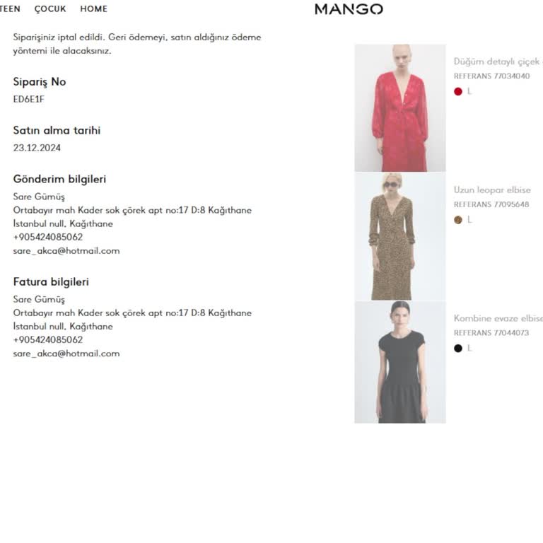 İptal Edilen Elbiseler Ve Geciken İade Süreci