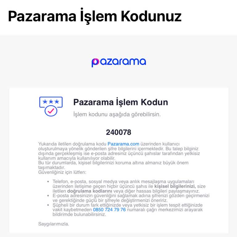 İzinsiz İşlem Kodu Gönderimi Hakkında Endişe