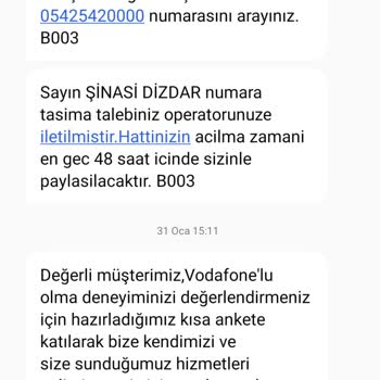 Vodafone Numara Taşıma Sürecinde Mağduriyet