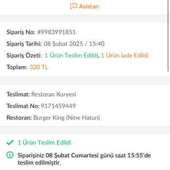 Eksik Gelen Siparişle Hayal Kırıklığı