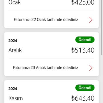 Vodafone Yüksek Aşınım Ödeme Ve Kapatılmaması!