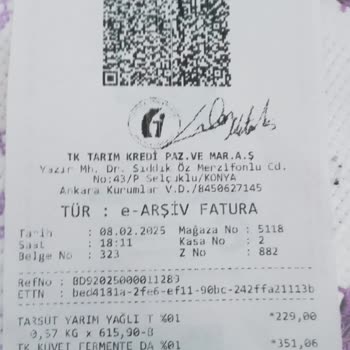 Tarım Kredi Kooperatif Market Yanlış Tartım Ve Saygısız Hizmet