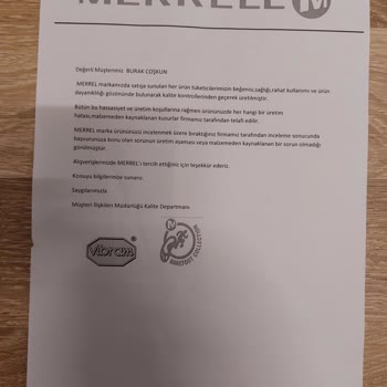 Merrell Ayakkabının Kalite Sorunu Ve İade Talebi
