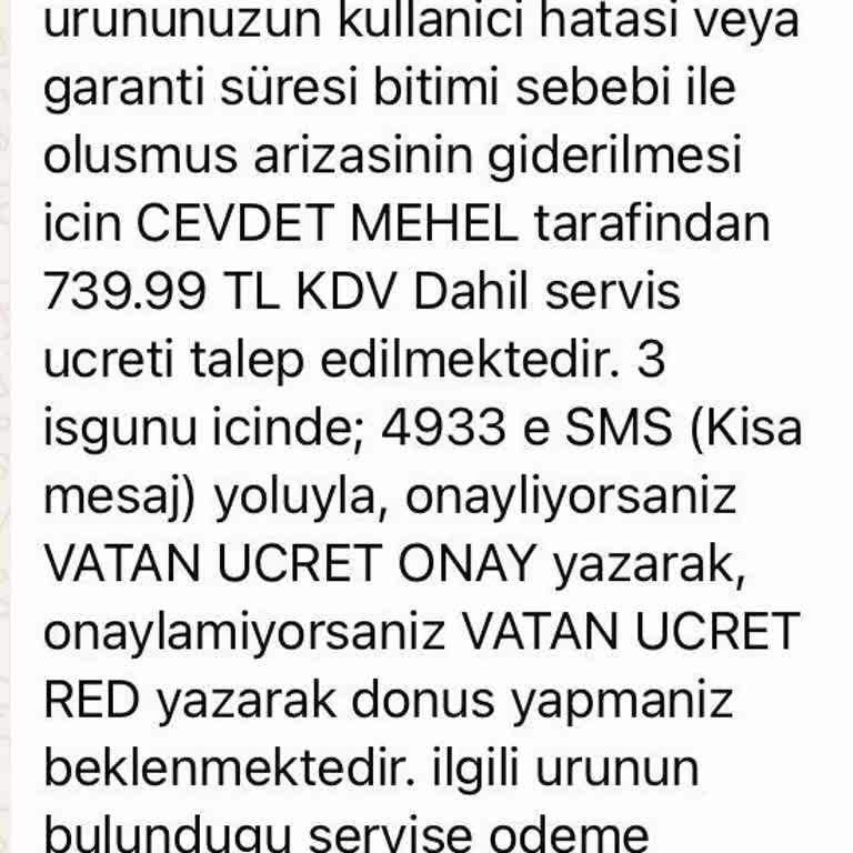 Kusurlu Ürün Ve Haksız Tamir Ücreti Talebi
