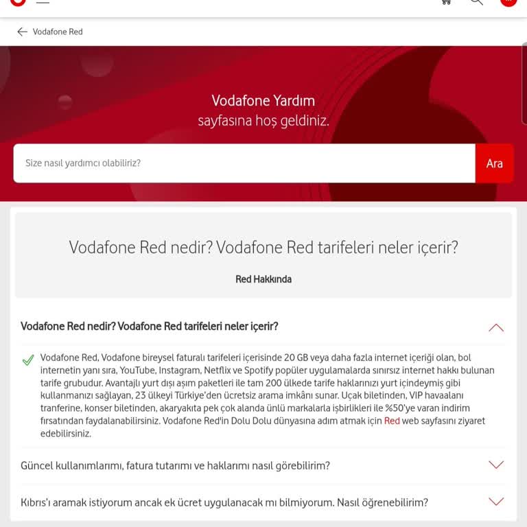 Vodafone Tarifemdeki Yanlış Bilgi Sorunu!