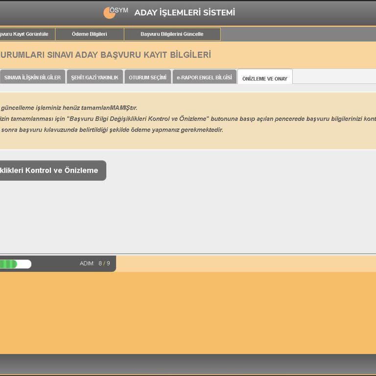 ÖSYM Ais Ekranında Donma Sorunu: Başvuru Onayı Yapılamıyor