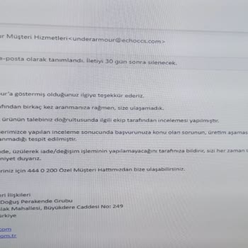 Under Armour Ayakkabının Erken Deformasyonu Ve Garanti Sorunu